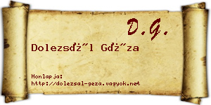 Dolezsál Géza névjegykártya